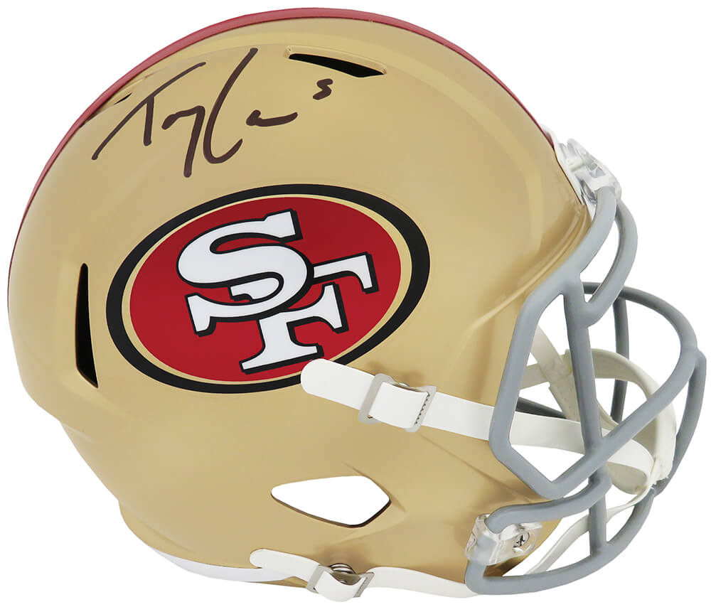 Trey Lance Signed San Francisco 49ers Riddell Full Size Speed Replica Helmet (Beckett) - LANREP311 - Trey Lance Signed San Francisco 49ers Riddell Full Size Speed Replica Helmet (Beckett) product image