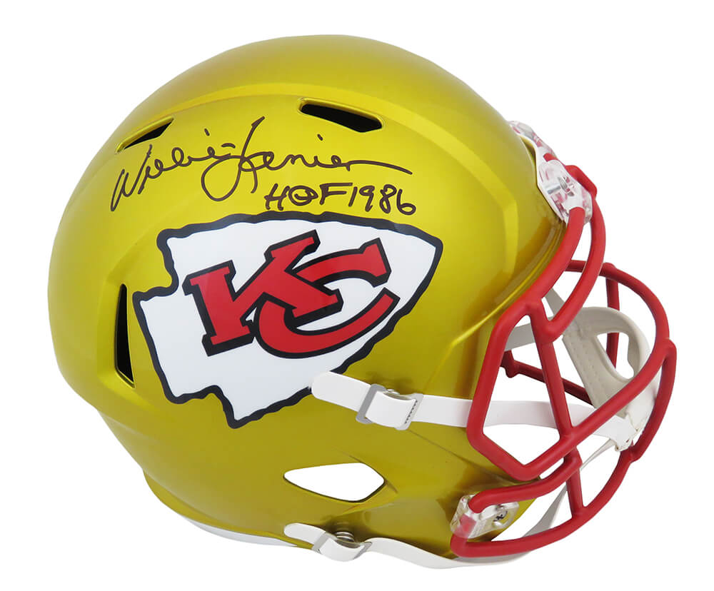 Willie Lanier Signed Kansas City Chiefs FLASH Riddell Full Size Speed Replica Helmet w/HOF'86 - LANREP321 - Willie Lanier Signed Kansas City Chiefs FLASH Riddell Full Size Speed Replica Helmet w/HOF'86 product image