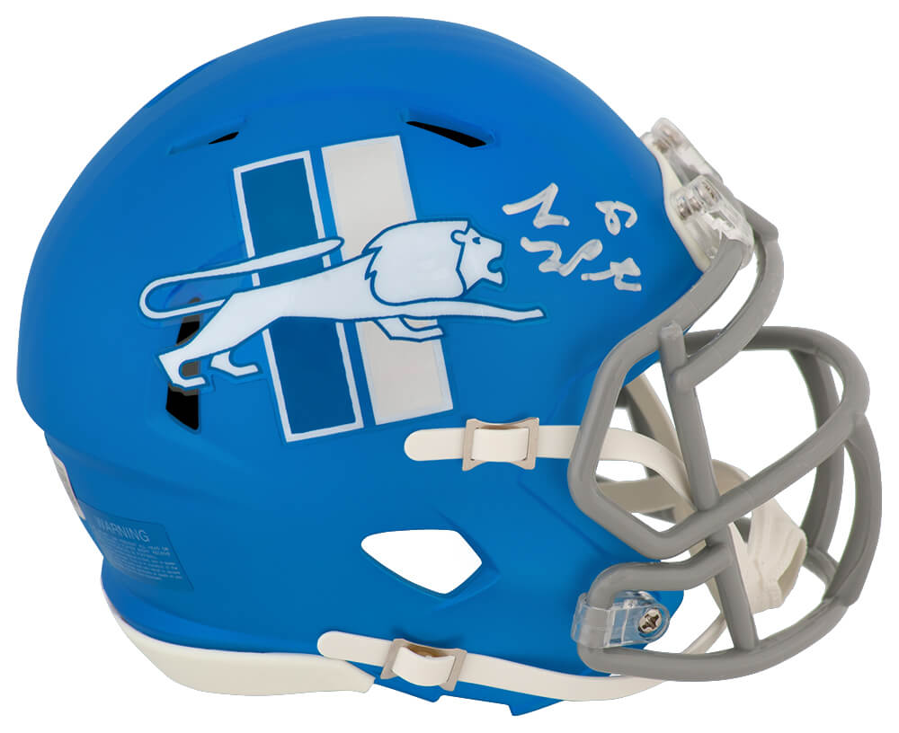 Sam LaPorta Signed Detroit Lions 2023 Alternate Blue Riddell Speed Mini Helmet - (Beckett) - LAPMIN300 - Sam LaPorta Signed Detroit Lions 2023 Alternate Blue Riddell Speed Mini Helmet - (Beckett) product image