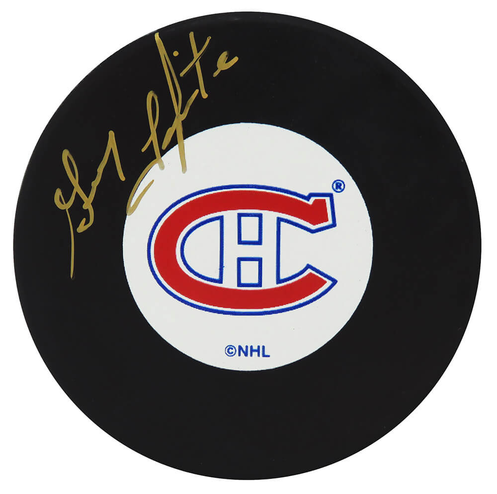 Guy Lapointe Signed Montreal Canadiens Hockey Puck - LAPPUC411 - Guy Lapointe Signed Montreal Canadiens Hockey Puck product image