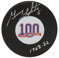 Guy Lapointe Signed Montreal Canadians 100th Season Logo Hockey Puck w/1968-82 - LAPPUC413 - Guy Lapointe Signed Montreal Canadians 100th Season Logo Hockey Puck w/1968-82 product image