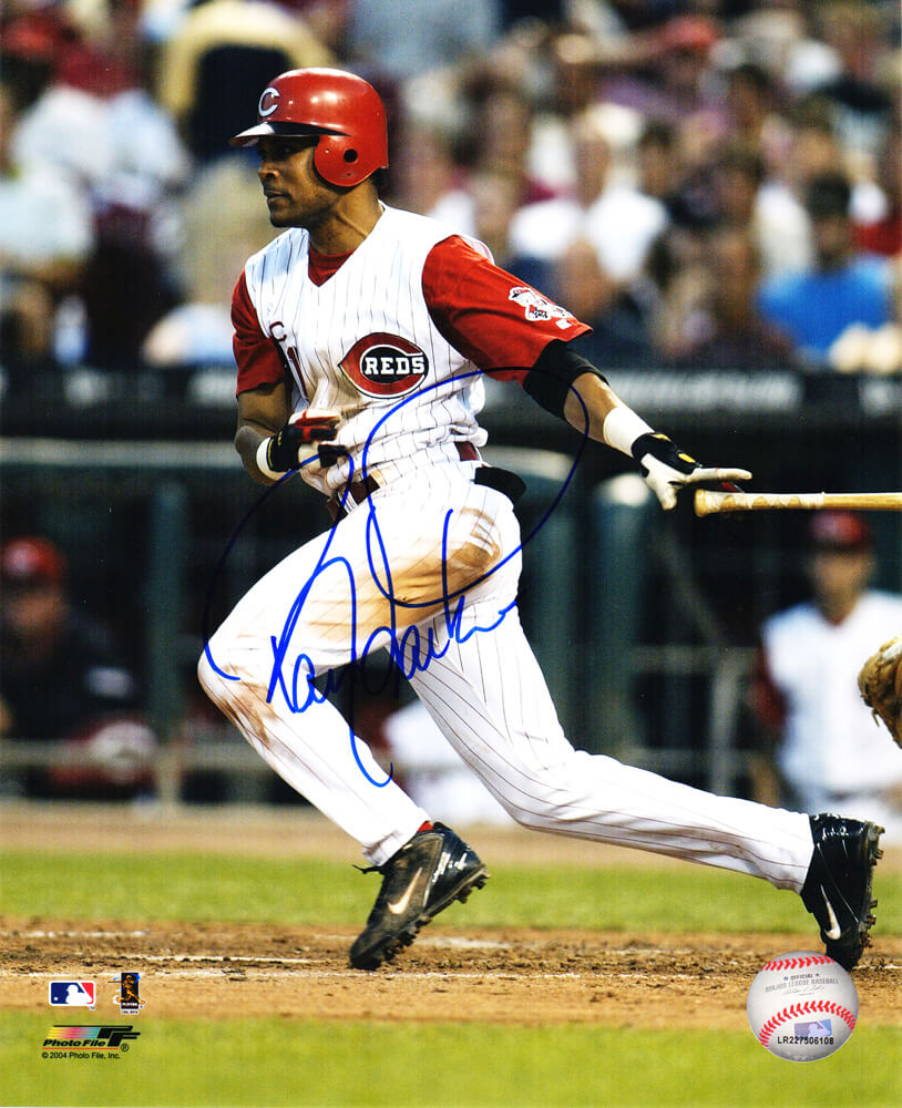 Barry Larkin Signed Cincinnati Reds Swinging Action 8x10 Photo - LAR08P120 - Barry Larkin Signed Cincinnati Reds Swinging Action 8x10 Photo product image