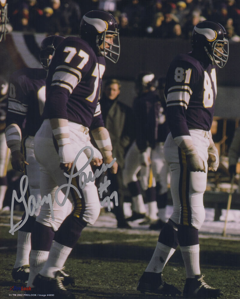 Gary Larsen Signed Vikings Purple Jersey With Carl Eller 8x10 Photo - LAR08P322 - Gary Larsen Signed Vikings Purple Jersey With Carl Eller 8x10 Photo product image