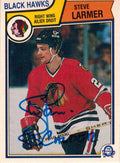 Steve Larmer Signed Blackhawks 1983 O-Pee-Chee Rookie Card #105 w/83 Calder - LARCAR401 - Steve Larmer Signed Blackhawks 1983 O-Pee-Chee Rookie Card #105 w/83 Calder product image