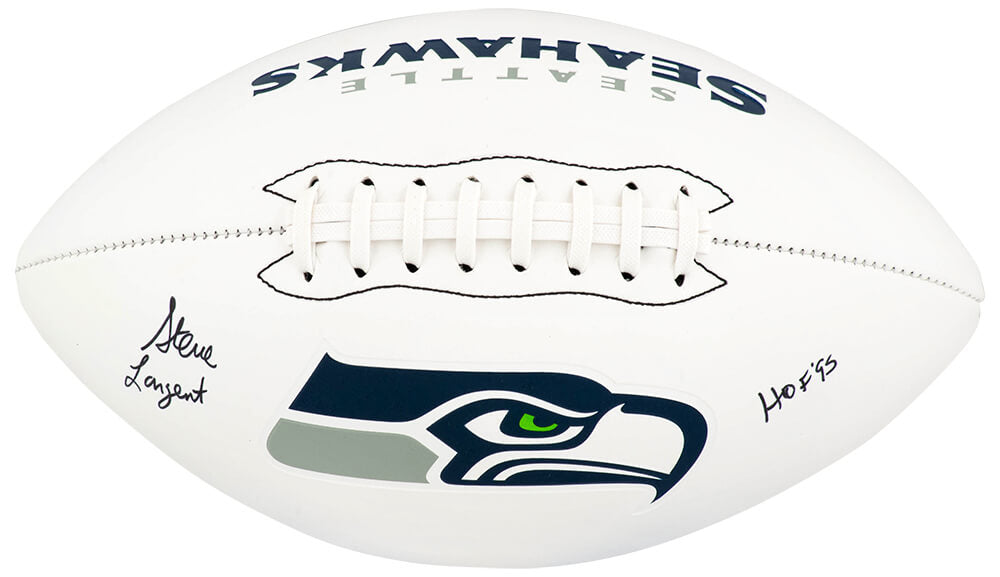 Steve Largent Signed Seattle Seahawks Franklin White Logo Football w/HOF'95 - LARFTB315 - Steve Largent Signed Seattle Seahawks Franklin White Logo Football w/HOF'95 product image