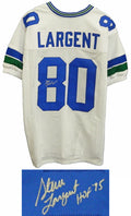 Steve Largent Signed White Throwback Custom Football Jersey w/HOF'95 - LARJRY302 - Steve Largent Signed White Throwback Custom Football Jersey w/HOF'95 product image