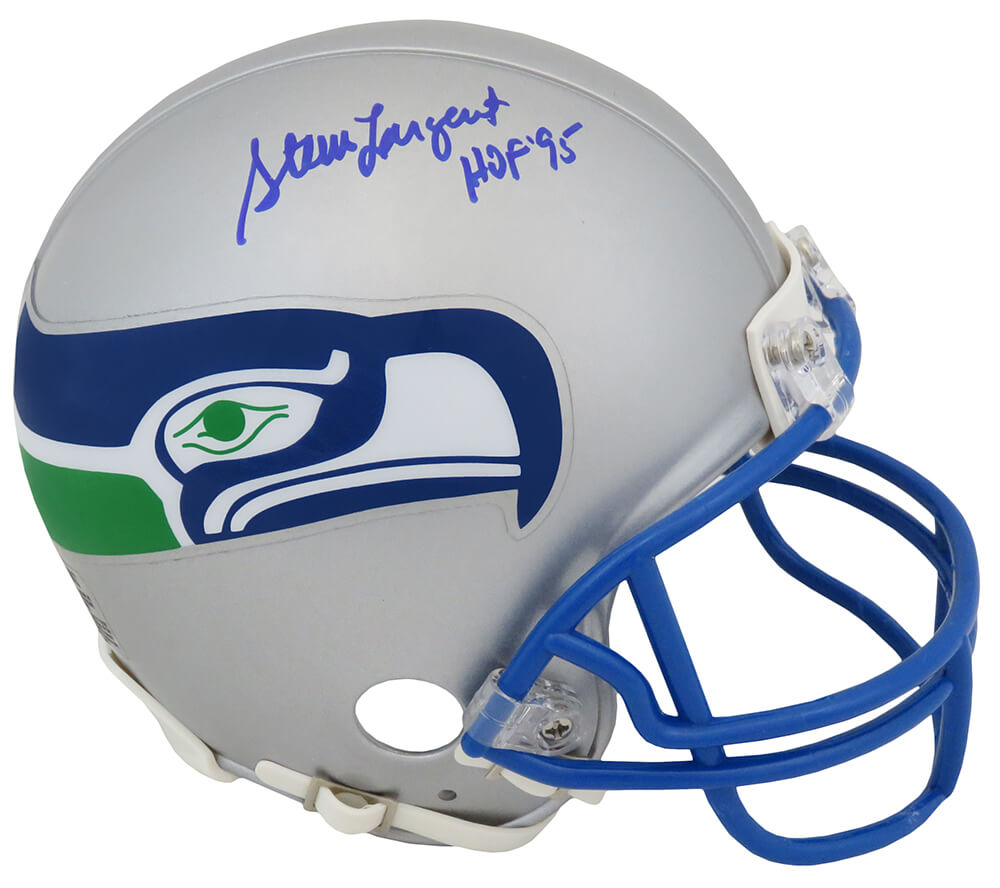 Steve Largent Signed Seahawks T/B Riddell Mini Helmet w/HOF'95 - LARMIN300 - Steve Largent Signed Seahawks T/B Riddell Mini Helmet w/HOF'95 product image