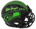 Steve Largent Signed Seattle Seahawks Eclipse Black Matte Riddell Speed Mini Helmet w/HOF'95 - LARMIN306 - Steve Largent Signed Seattle Seahawks Eclipse Black Matte Riddell Speed Mini Helmet w/HOF'95 product image