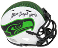 Steve Largent Signed Seattle Seahawks Lunar Eclipse White Matte Riddell Speed Mini Helmet w/HOF'95 - LARMIN307 - Steve Largent Signed Seattle Seahawks Lunar Eclipse White Matte Riddell Speed Mini Helmet w/HOF'95 product image