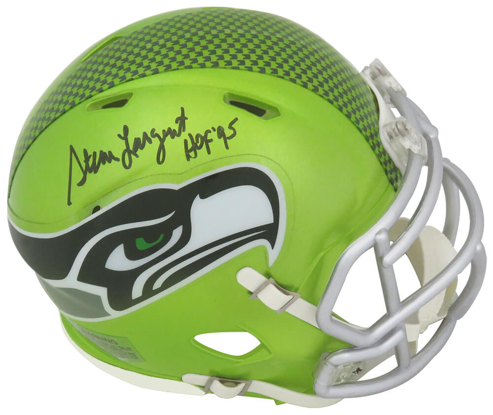 Steve Largent Signed Seattle Seahawks FLASH Riddell Speed Mini Helmet w/HOF'95 - LARMIN310 - Steve Largent Signed Seattle Seahawks FLASH Riddell Speed Mini Helmet w/HOF'95 product image