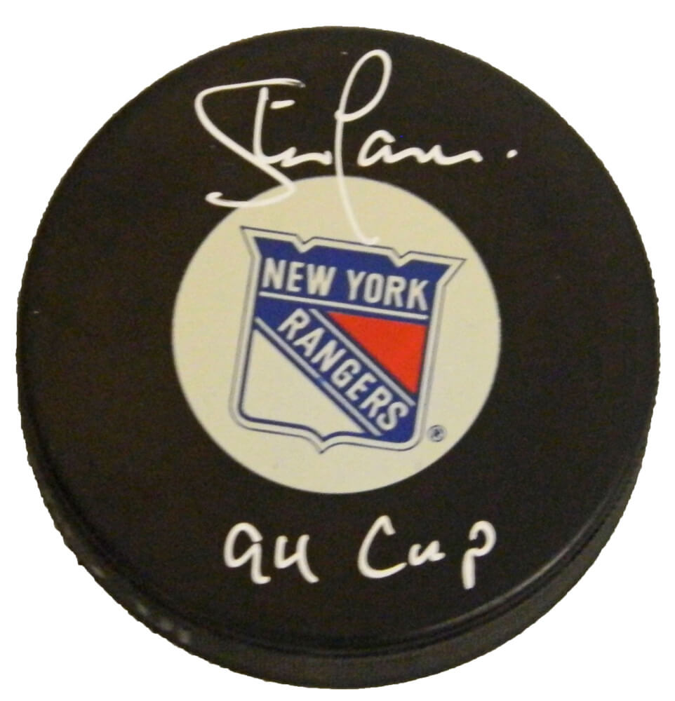 Steve Larmer Signed NY Rangers Logo Hockey Puck w/'94 Cup - LARPUC401 - Steve Larmer Signed NY Rangers Logo Hockey Puck w/'94 Cup product image