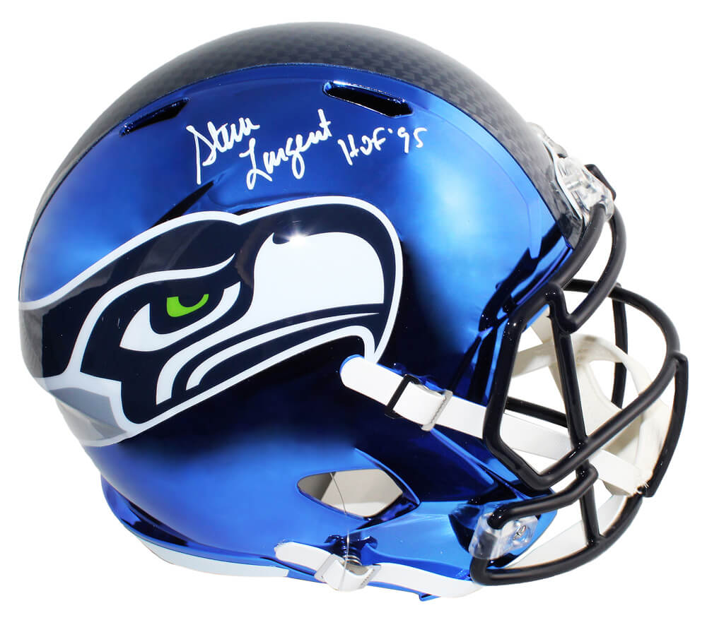 Steve Largent Signed Seattle Seahawks Chrome Riddell Full Size Replica Helmet w/HOF'95 - LARREP304 - Steve Largent Signed Seattle Seahawks Chrome Riddell Full Size Replica Helmet w/HOF'95 product image