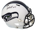 Steve Largent Signed Seattle Seahawks Flat White Matte Riddell Full Size Speed Replica Helmet w/HOF'95 - LARREP306 - Steve Largent Signed Seattle Seahawks Flat White Matte Riddell Full Size Speed Replica Helmet w/HOF'95 product image