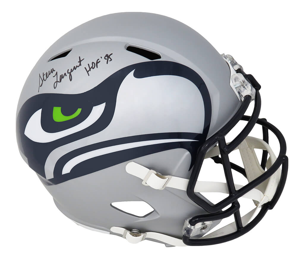 Steve Largent Signed Seattle Seahawks AMP Riddell Full Size Speed Replica Helmet w/HOF'95 - LARREP307 - Steve Largent Signed Seattle Seahawks AMP Riddell Full Size Speed Replica Helmet w/HOF'95 product image