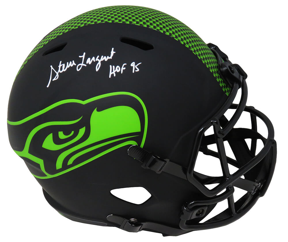 Steve Largent Signed Seattle Seahawks Eclipse Black Matte Riddell Full Size Speed Replica Helmet w/HOF'95 - LARREP308 - Steve Largent Signed Seattle Seahawks Eclipse Black Matte Riddell Full Size Speed Replica Helmet w/HOF'95 product image