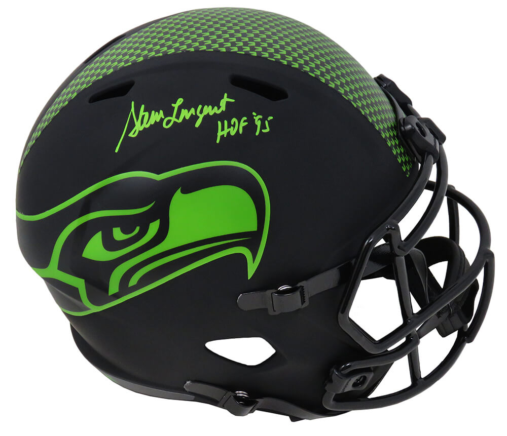 Steve Largent Signed Seattle Seahawks Eclipse Riddell Full Size Speed Replica Helmet w/HOF'95 (In Green) - LARREP310 - Steve Largent Signed Seattle Seahawks Eclipse Riddell Full Size Speed Replica Helmet w/HOF'95 (In Green) product image