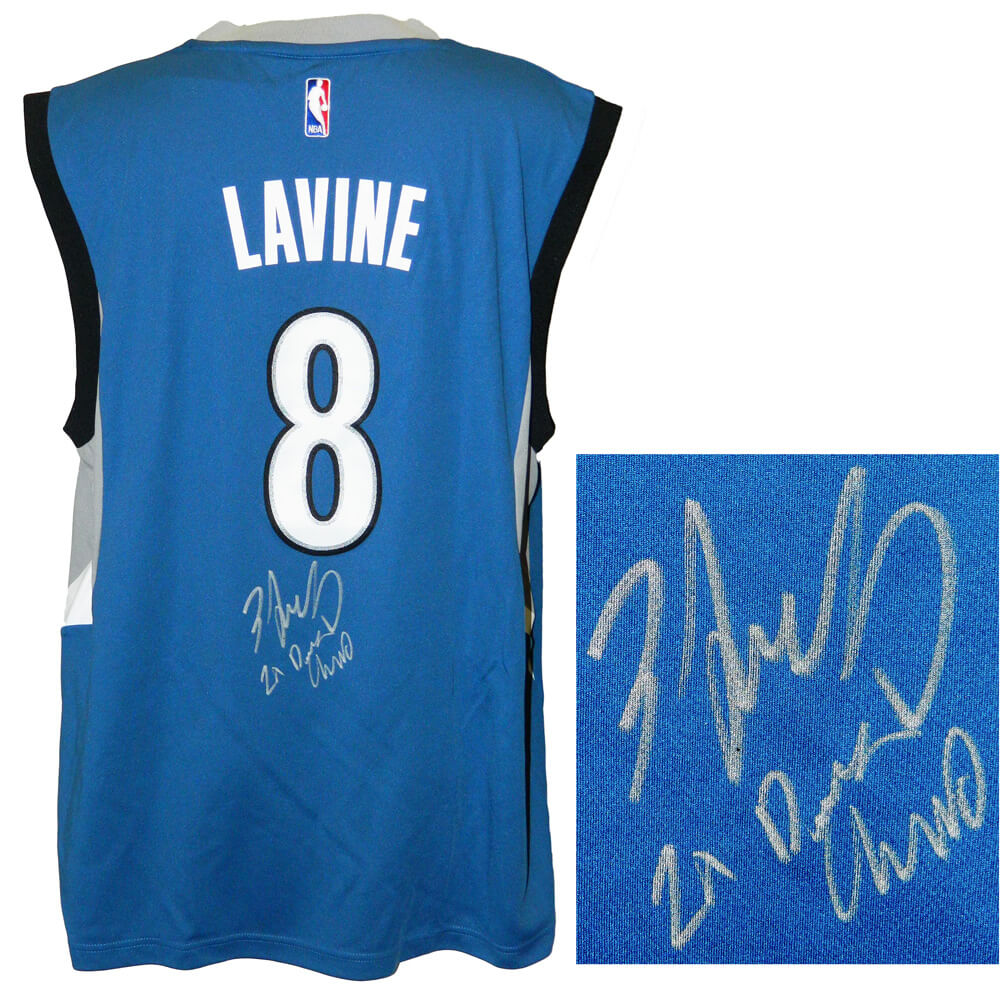 Zach LaVine Signed Minnesota Timberwolves Blue Fanatics Replica Basketball Jersey w/2x Dunk Champ - LAVJRY202 - Zach LaVine Signed Minnesota Timberwolves Blue Fanatics Replica Basketball Jersey w/2x Dunk Champ product image