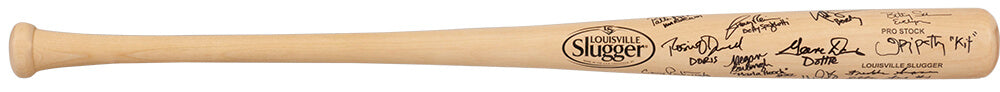 A League Of Their Own (Rockford Peaches) Cast Signed Louisville Slugger Blonde Baseball Bat (11 Signatures - w/Character Names) - LEABAT500 - A League Of Their Own (Rockford Peaches) Cast Signed Louisville Slugger Blonde Baseball Bat (11 Signatures - w/Character Names) product image