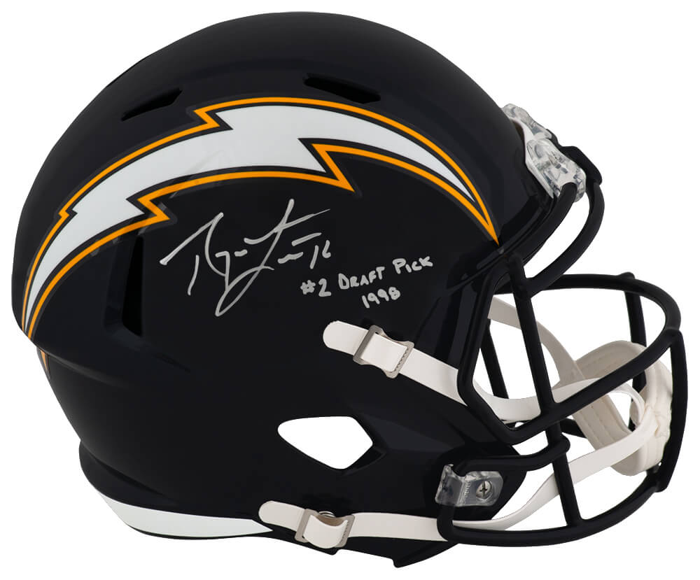 Ryan Leaf Signed Chargers T/B Navy Riddell Full Size Speed Replica Helmet w/#2 Draft Pick 1998 - LEAREP302 - Ryan Leaf Signed Chargers T/B Navy Riddell Full Size Speed Replica Helmet w/#2 Draft Pick 1998 product image