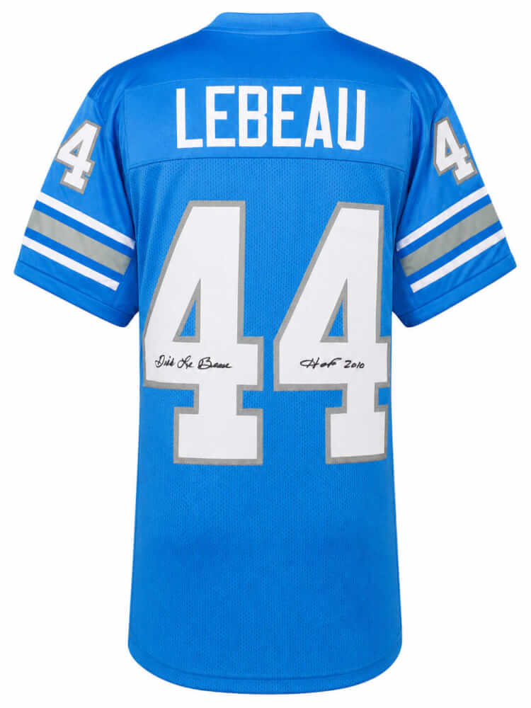 Dick LeBeau Signed Blue Throwback Custom Football Jersey w/HOF 2010 - LEBJRY300 - Dick LeBeau Signed Blue Throwback Custom Football Jersey w/HOF 2010 product image