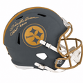 Dick LeBeau Signed Pittsburgh Steelers SLATE Riddell Full Size Speed Replica Helmet w/HOF 2010 - LEBREP302 - Dick LeBeau Signed Pittsburgh Steelers SLATE Riddell Full Size Speed Replica Helmet w/HOF 2010 product image