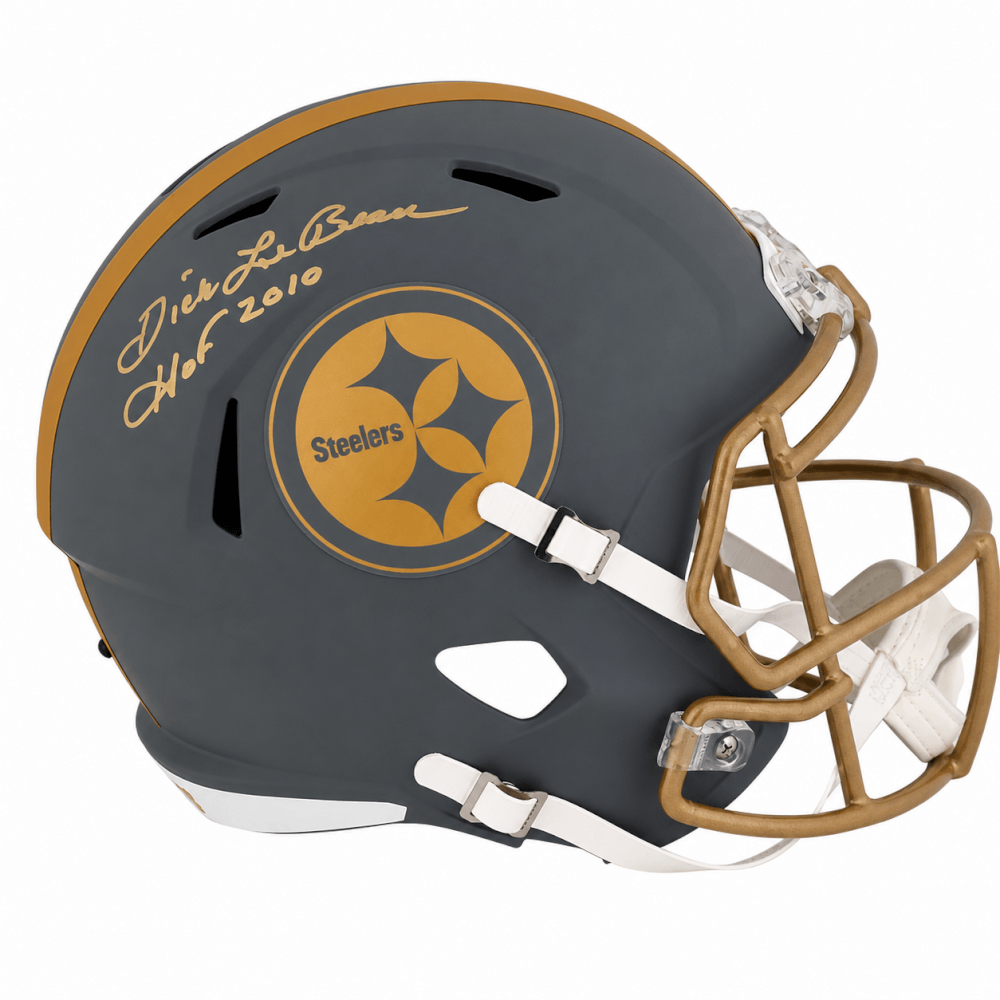 Dick LeBeau Signed Pittsburgh Steelers SLATE Riddell Full Size Speed Replica Helmet w/HOF 2010 - LEBREP302 - Dick LeBeau Signed Pittsburgh Steelers SLATE Riddell Full Size Speed Replica Helmet w/HOF 2010 product image