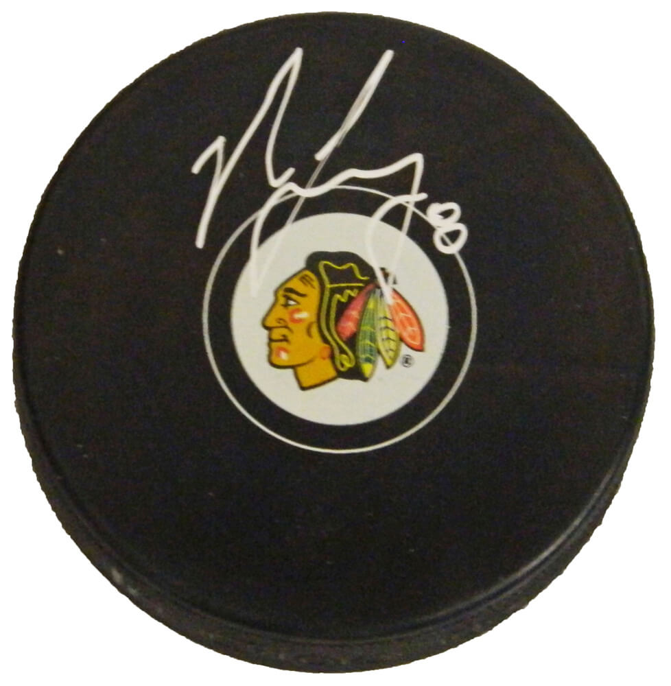 Nick Leddy Signed Chicago Blackhawks Logo Hockey Puck - LEDPUC400 - Nick Leddy Signed Chicago Blackhawks Logo Hockey Puck product image
