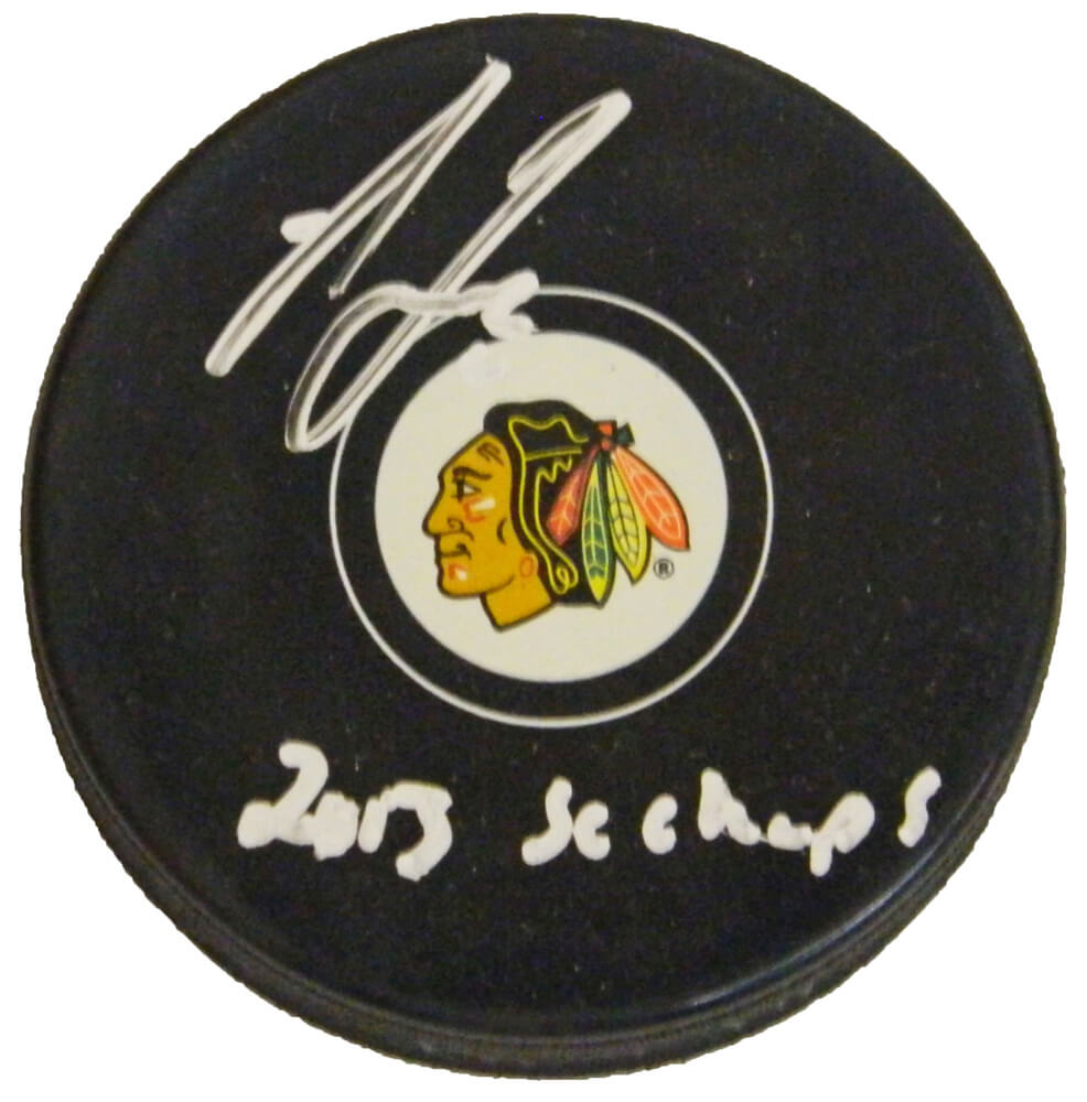 Nick Leddy Signed Blackhawks Logo Hockey Puck w/2013 SC Champs - LEDPUC402 - Nick Leddy Signed Blackhawks Logo Hockey Puck w/2013 SC Champs product image