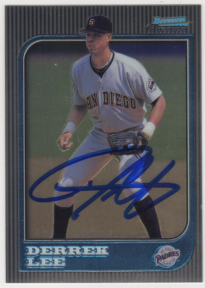 Derrek Lee Signed Padres 1997 Bowman Chrome Baseball Card #200 - LEECAR111 - Derrek Lee Signed Padres 1997 Bowman Chrome Baseball Card #200 product image