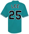Derrek Lee Signed Teal Throwback Custom Baseball Jersey - LEEJRY100 - Derrek Lee Signed Teal Throwback Custom Baseball Jersey product image