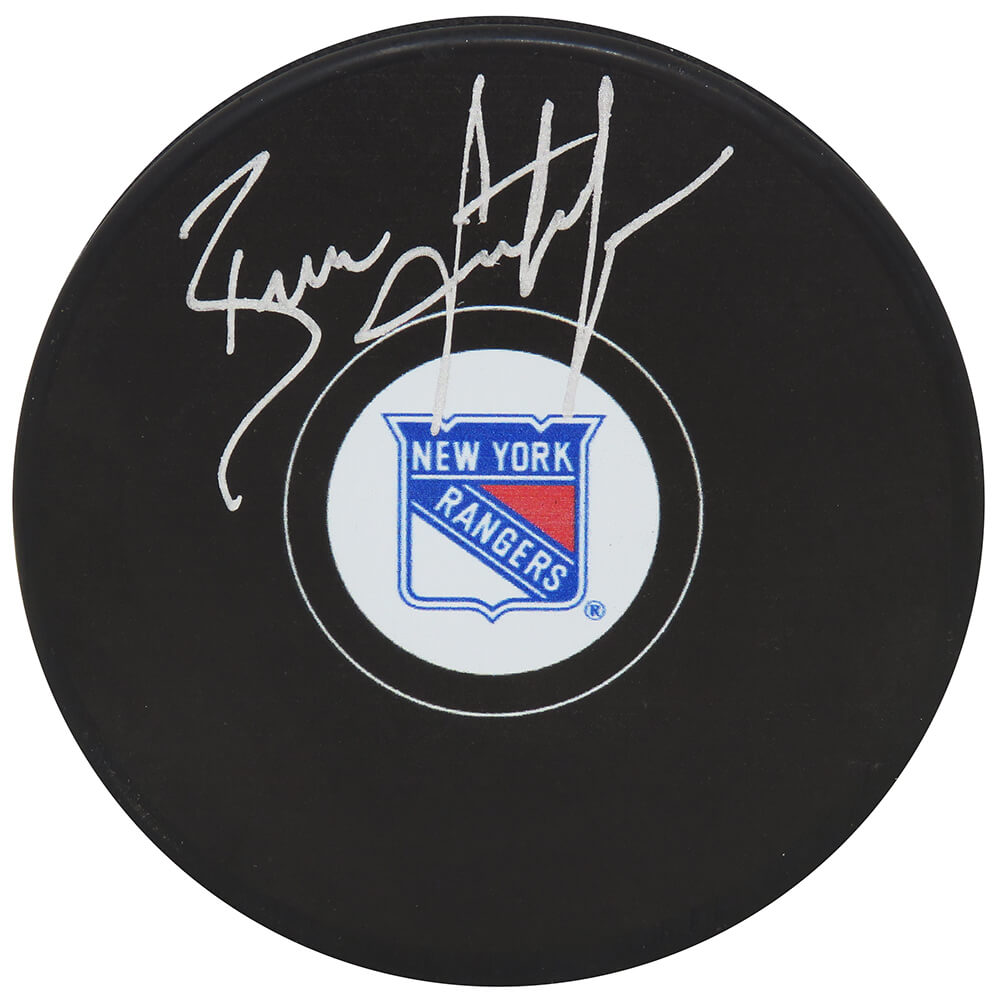 Brian Leetch Signed New York Rangers Logo Hockey Puck (Fanatics) - LEEPUC400 - Brian Leetch Signed New York Rangers Logo Hockey Puck (Fanatics) product image