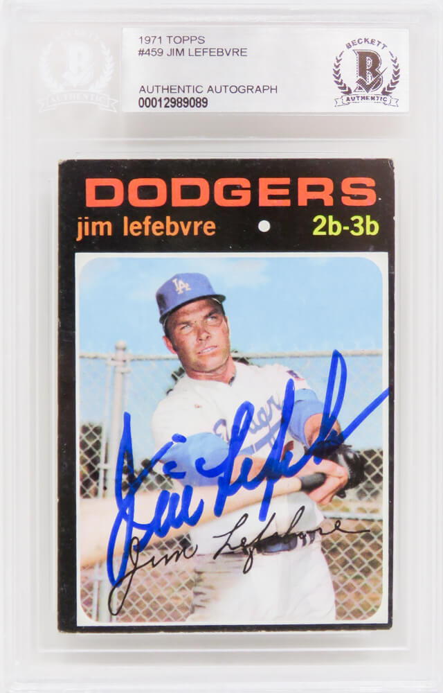 Jim Lefebvre Signed Los Angeles Dodgers 1971 Topps Baseball Card #459 - (Beckett Encapsulated) - LEFCAR100 - Jim Lefebvre Signed Los Angeles Dodgers 1971 Topps Baseball Card #459 - (Beckett Encapsulated) product image