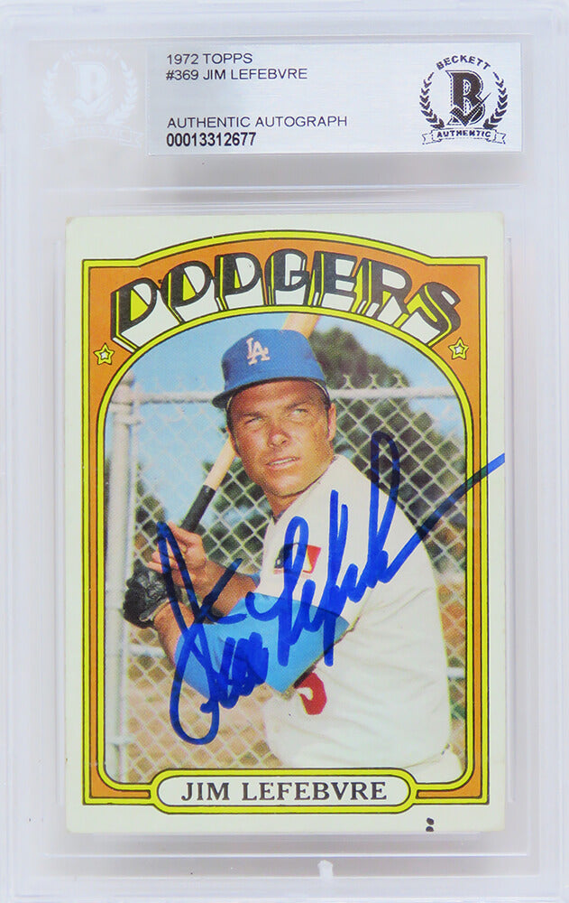 Jim Lefebvre Signed Los Angeles Dodgers 1972 Topps Baseball Card #369 - (Beckett Encapsulated) - LEFCAR102 - Jim Lefebvre Signed Los Angeles Dodgers 1972 Topps Baseball Card #369 - (Beckett Encapsulated) product image