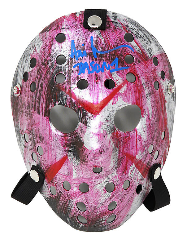 Ari Lehman Signed Friday The 13th Silver & Pink Mask w/Jason 1 - LEHOTH502 - Ari Lehman Signed Friday The 13th Silver & Pink Mask w/Jason 1 product image