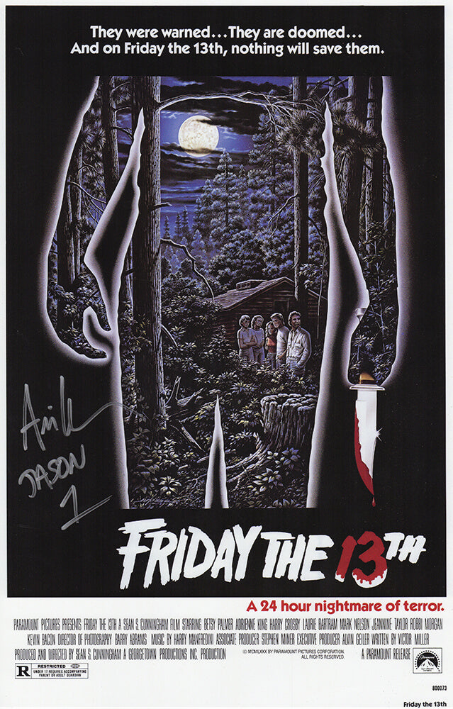 Ari Lehman Signed Friday The 13th 11x17 Movie Poster w/First Jason - LEHPST501 - Ari Lehman Signed Friday The 13th 11x17 Movie Poster w/First Jason product image