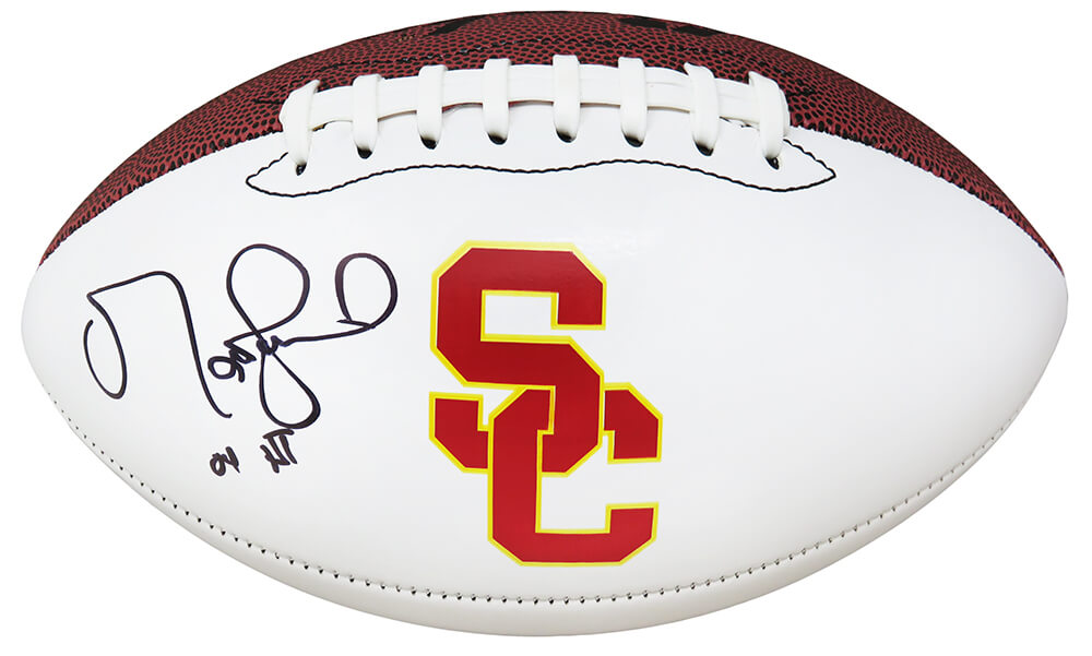 Matt Leinart Signed USC Trojans White Logo Football w/04 HT - LEIFTB301 - Matt Leinart Signed USC Trojans White Logo Football w/04 HT product image