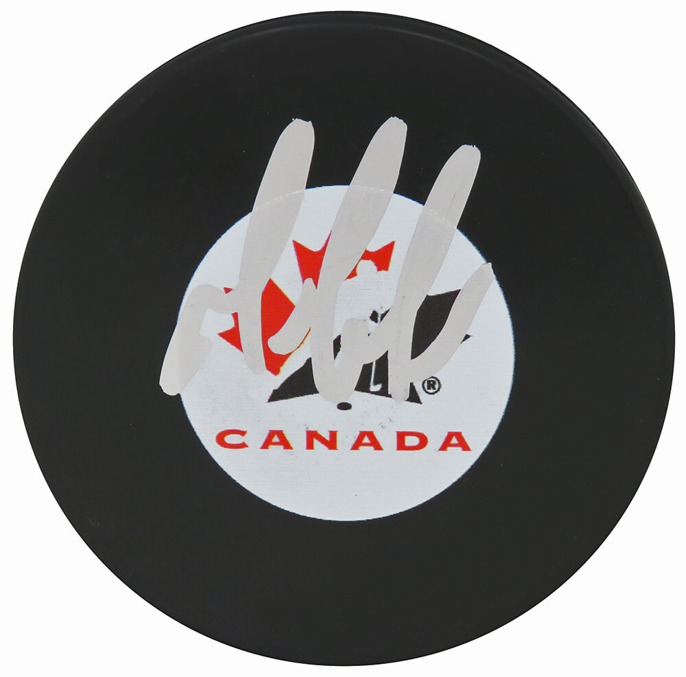 Mario Lemieux Signed Canada Logo Hockey Puck (JSA) - LEMPUC404 - Mario Lemieux Signed Canada Logo Hockey Puck (JSA) product image