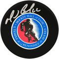 Mario Lemieux Signed Hockey Hall of Famer Logo Hockey Puck - (JSA) - LEMPUC406 - Mario Lemieux Signed Hockey Hall of Famer Logo Hockey Puck - (JSA) product image