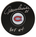 Jacques Lemaire Signed Montreal Canadiens Logo Hockey Puck w/HOF'84 - LEMPUC411 - Jacques Lemaire Signed Montreal Canadiens Logo Hockey Puck w/HOF'84 product image