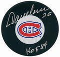 Jacques Lemaire Signed Montreal Canadiens Team Logo Hockey Puck w/HOF'84 - LEMPUC412 - Jacques Lemaire Signed Montreal Canadiens Team Logo Hockey Puck w/HOF'84 product image