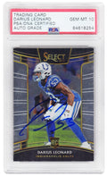 Darius Leonard Signed Indianapolis Colts 2018 Panini Select Football Rookie Card #5 (PSA Encapsulated - Auto Grade 10) - LEOCAR300 - Darius Leonard Signed Indianapolis Colts 2018 Panini Select Football Rookie Card #5 (PSA Encapsulated - Auto Grade 10) product image