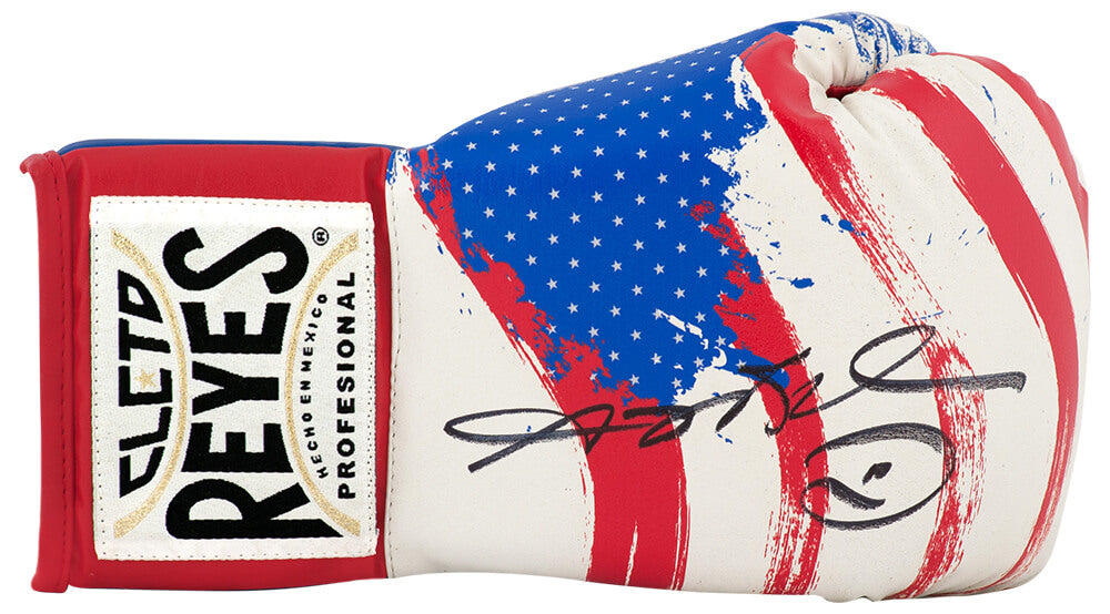 Sugar Ray Leonard Signed Cleto Reyes Red, White & Blue USA Boxing Glove - LEOGLV507 - Sugar Ray Leonard Signed Cleto Reyes Red, White & Blue USA Boxing Glove product image