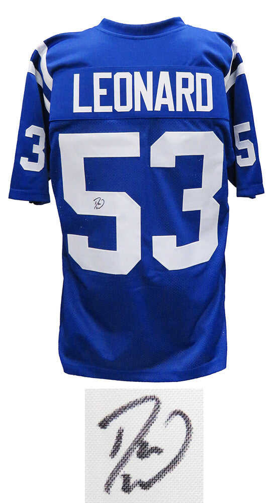Darius Leonard Signed Blue Custom Football Jersey - LEOJRY300 - Darius Leonard Signed Blue Custom Football Jersey product image