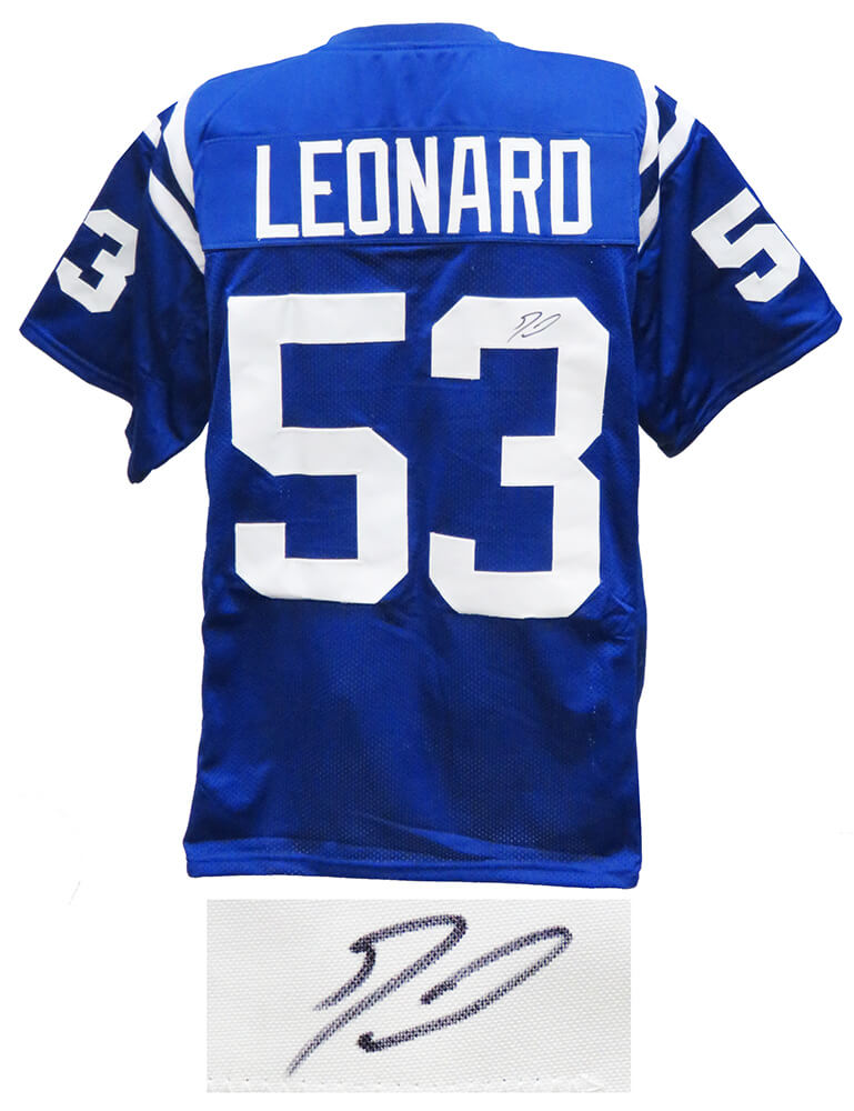 Darius Leonard Signed Blue Custom Jersey - LEOJRY301 - Darius Leonard Signed Blue Custom Jersey product image