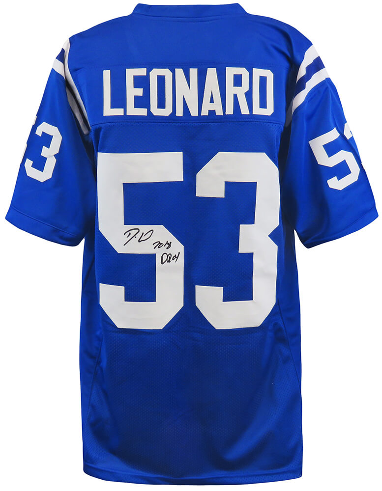 Darius Leonard Signed Blue Custom Football Jersey w/2018 DROY - LEOJRY302 - Darius Leonard Signed Blue Custom Football Jersey w/2018 DROY product image