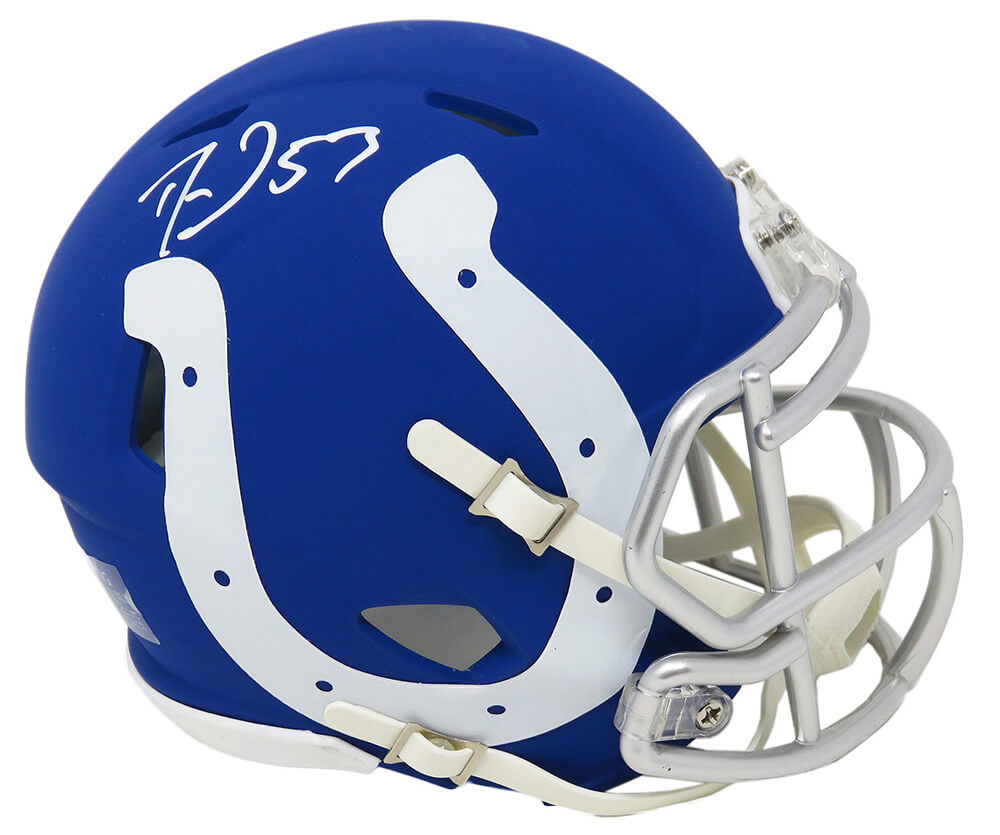 Darius Leonard Signed Indianapolis Colts AMP Alternate Series Riddell Speed Mini Helmet - LEOMIN302 - Darius Leonard Signed Indianapolis Colts AMP Alternate Series Riddell Speed Mini Helmet product image