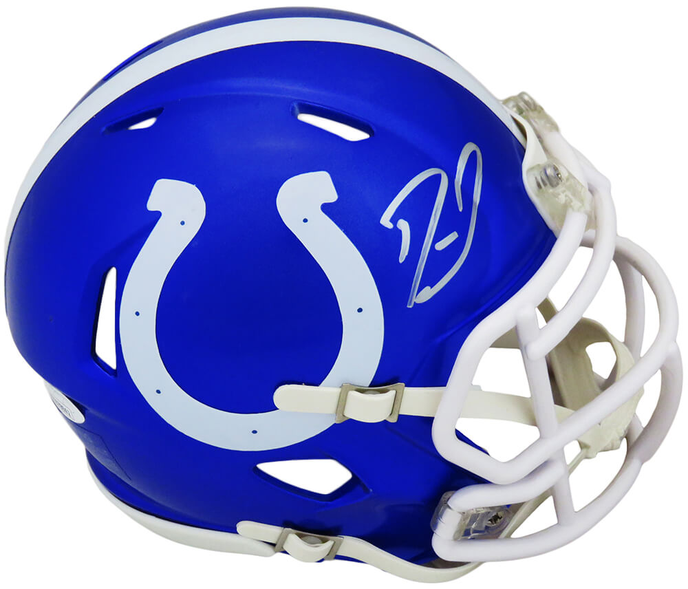 Darius Leonard Signed Indianapolis Colts FLASH Riddell Speed Mini Helmet (JSA) - LEOMIN306 - Darius Leonard Signed Indianapolis Colts FLASH Riddell Speed Mini Helmet (JSA) product image