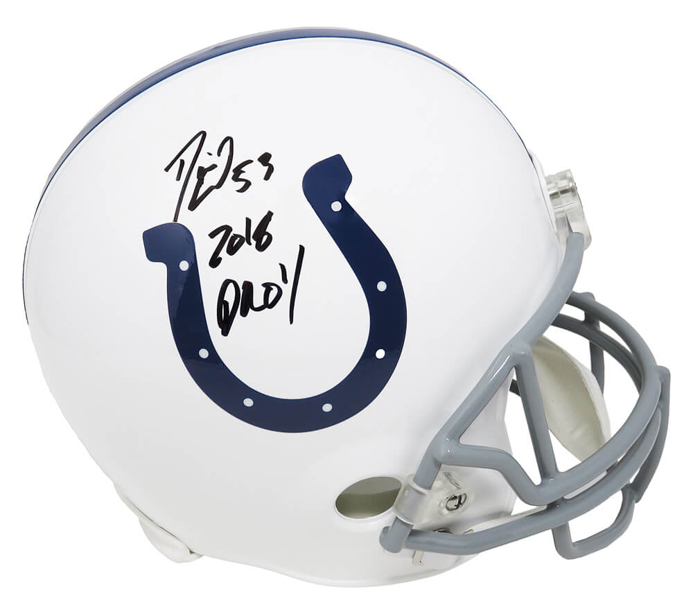 Darius Leonard Signed Indianapolis Colts Riddell Full Size Replica Football Helmet w/2018 DROY - LEOREP301 - Darius Leonard Signed Indianapolis Colts Riddell Full Size Replica Football Helmet w/2018 DROY product image