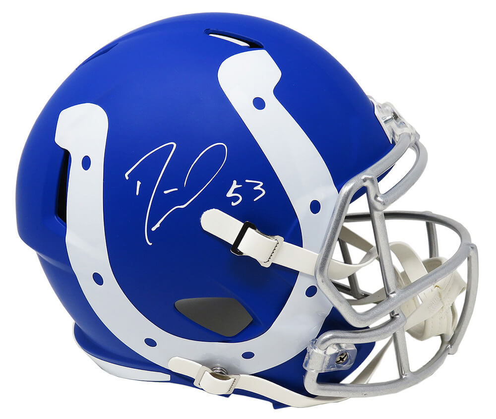 Darius Leonard Signed Indianapolis Colts AMP Alternate Series Riddell Speed Full Size Replica Helmet - LEOREP302 - Darius Leonard Signed Indianapolis Colts AMP Alternate Series Riddell Speed Full Size Replica Helmet product image
