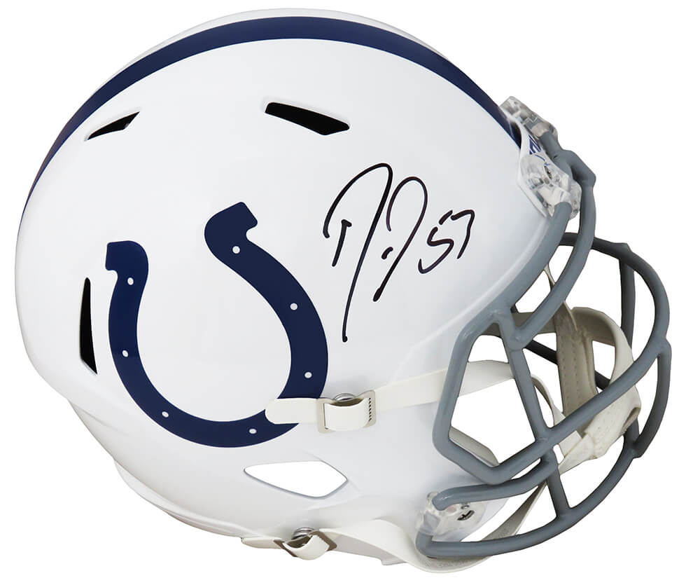 Darius Leonard Signed Indianapolis Colts Riddell Full Size Speed Replica Helmet - LEOREP303 - Darius Leonard Signed Indianapolis Colts Riddell Full Size Speed Replica Helmet product image
